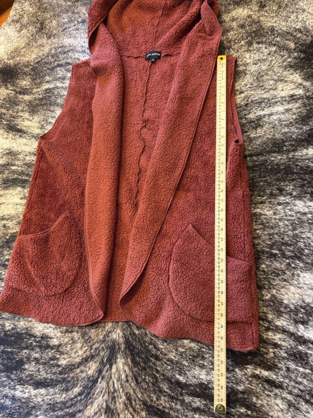 Zenana Outfitters Burnt Red Sherpa Vest Size 1X - Picture 8 of 9